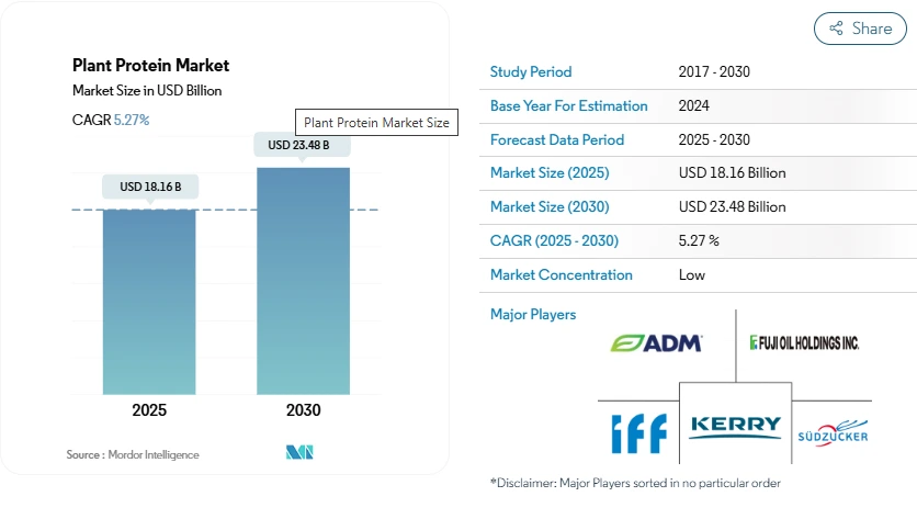 Plant based protein market graph